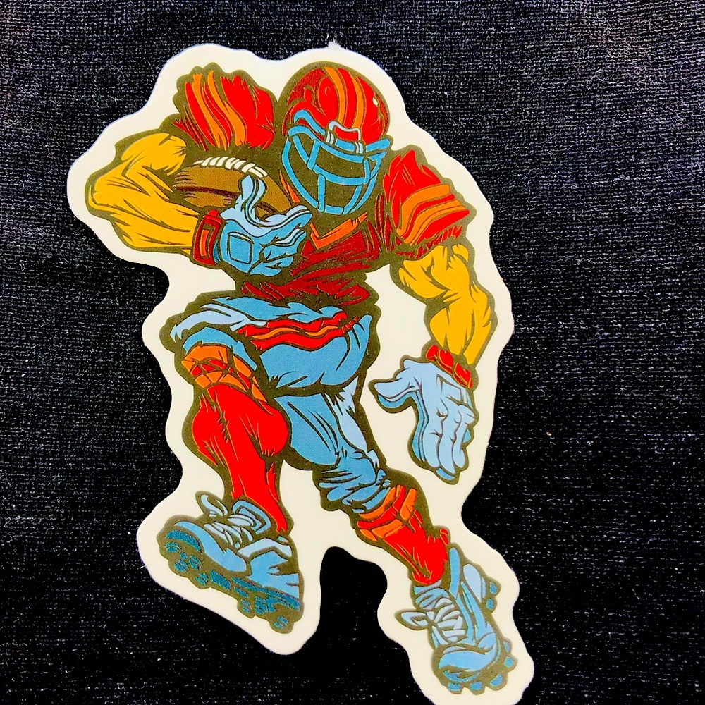 Football Player Single Decor Accent Waterproof Sticker